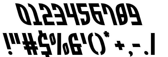 Zone Rider Leftalic Font OTHER CHARS