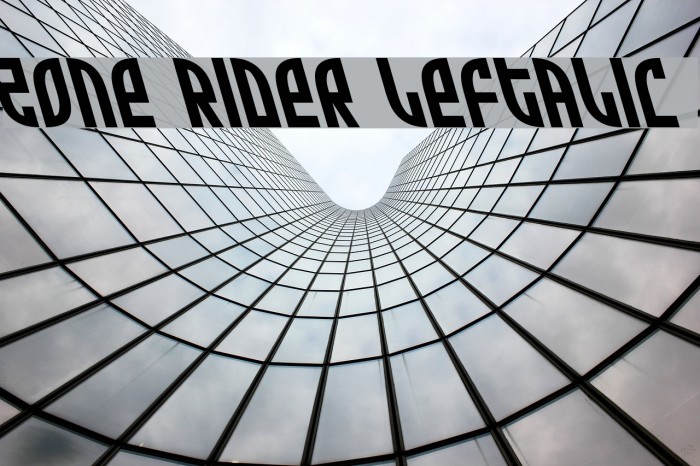 Zone Rider Leftalic Font examples
