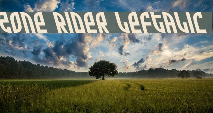 Zone Rider Leftalic Font examples