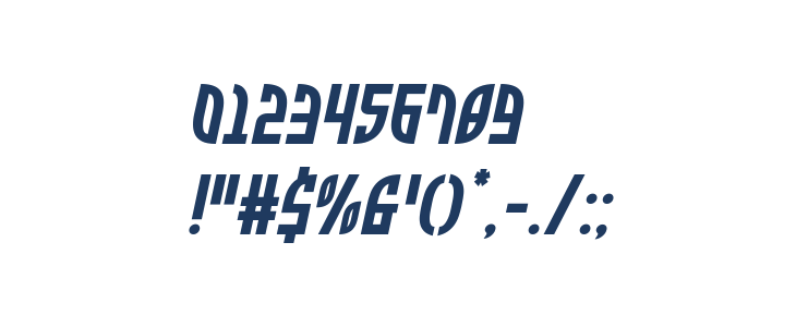 Zone Rider Semi-Italic Other Characters