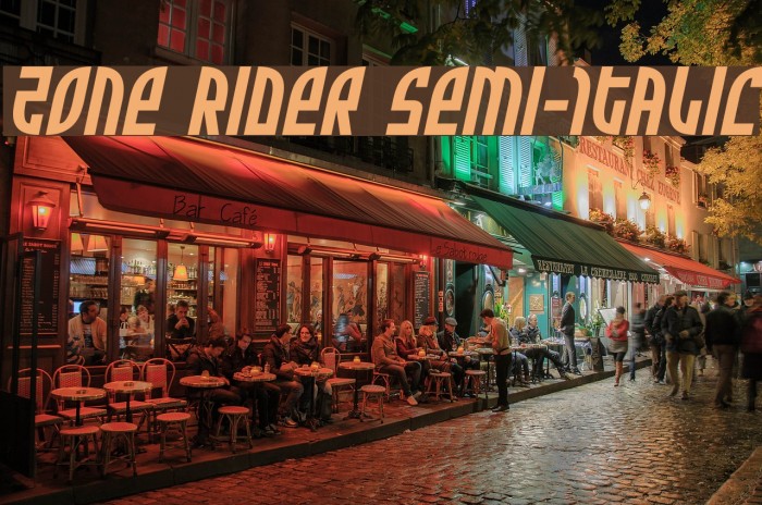 Zone Rider Semi-Italic Example 2