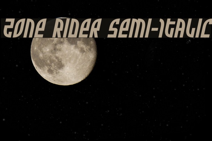 Zone Rider Semi-Italic Example 3