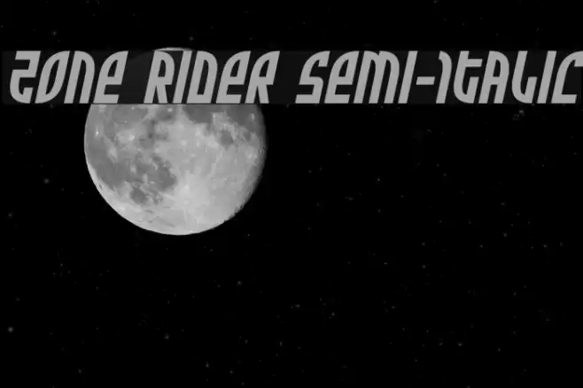 Zone Rider Semi-Italic Font examples