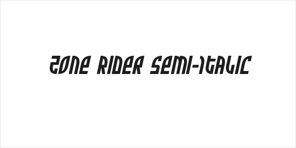 Zone Rider Semi-Italic Logo
