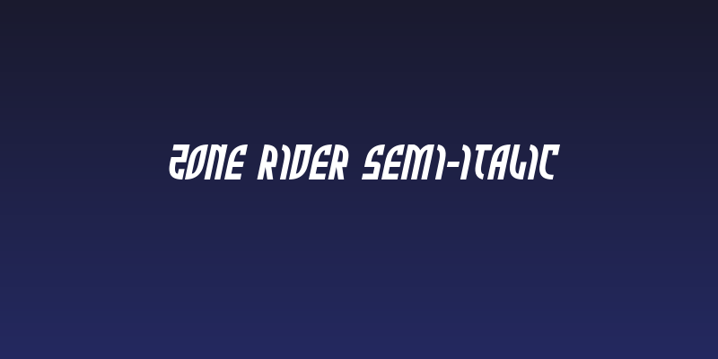 Zone Rider Semi-Italic Social Header