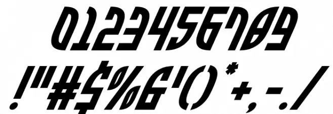 Zone Rider Super-Italic Font OTHER CHARS