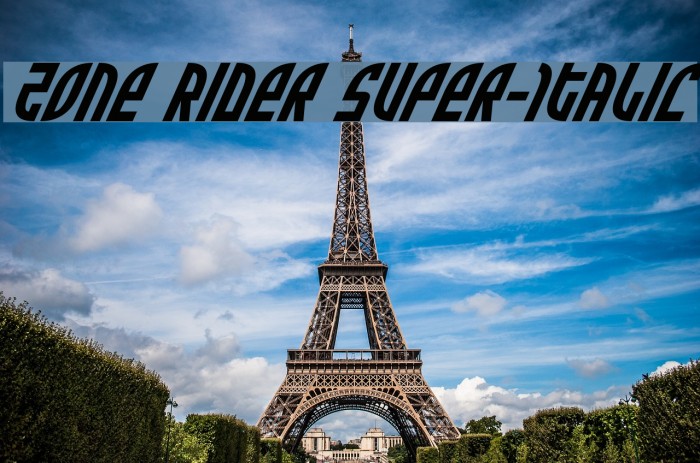 Zone Rider Super-Italic Font examples