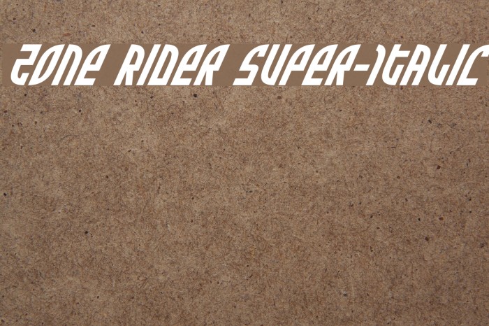 Zone Rider Super-Italic Font examples