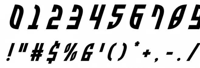 Zone Rider Title Italic Font OTHER CHARS