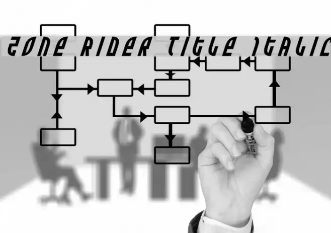 Zone Rider Title Italic Font examples