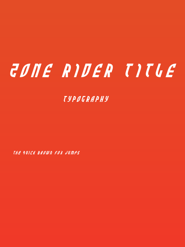 Zone Rider Title Italic Poster