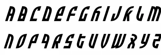 Zone Rider Title Italic Caratteri MINUSCOLO
