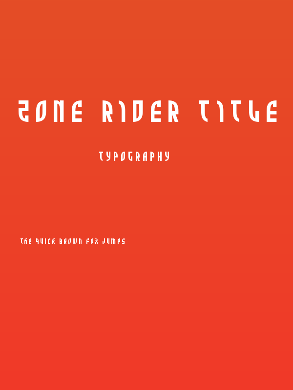 Zone Rider Title Poster