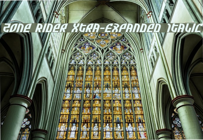 Zone Rider Xtra-Expanded Italic Font examples