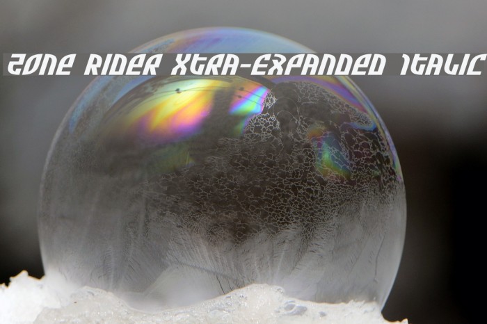 Zone Rider Xtra-Expanded Italic Font examples