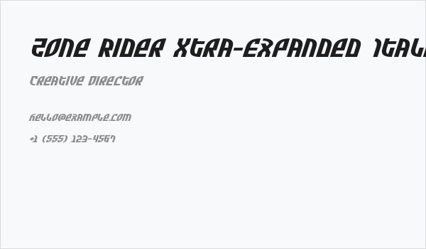 Zone Rider Xtra-Expanded Italic Business Card