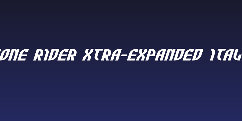 Zone Rider Xtra-Expanded Italic Social Header