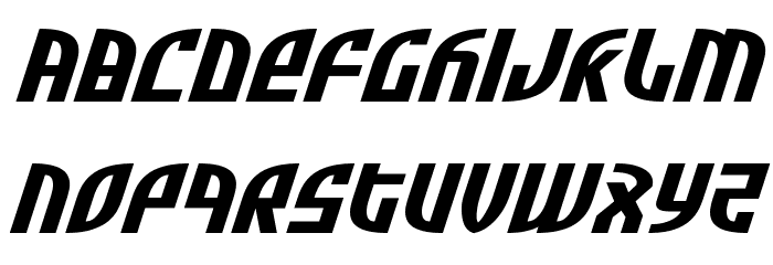 Zone Rider Xtra-Expanded Italic Font LOWERCASE