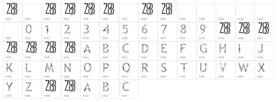 Zone23_Rayz Character Map