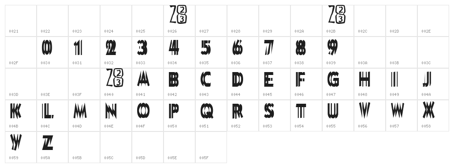 Zone23_nootropics Character Map