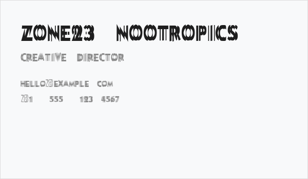 Zone23_nootropics Business Card