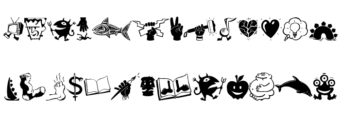 Zono Dingbats Font LOWERCASE