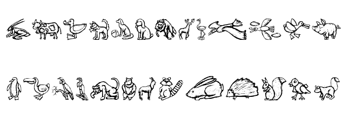 ZooWoodcutsM Font LOWERCASE