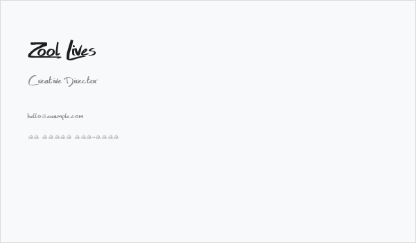 Zool Lives Business Card