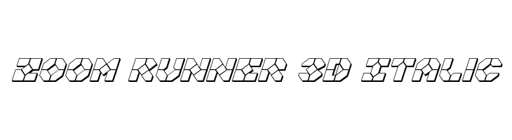 Zoom Runner 3D Italic  Frei Schriftart Herunterladen