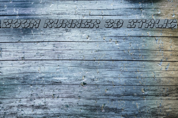 Zoom Runner 3D Italic Font examples