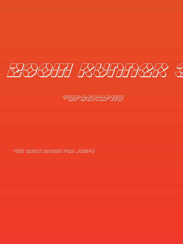 Zoom Runner 3D Italic Poster