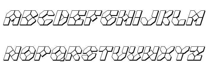 Zoom Runner 3D Italic Font LOWERCASE