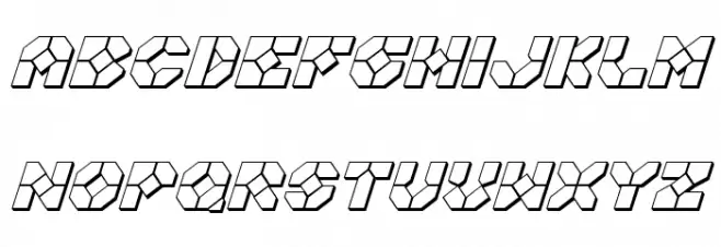 Zoom Runner 3D Italic फ़ॉन्ट लोअरकेस
