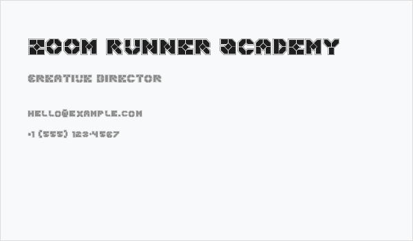 Zoom Runner Academy Business Card