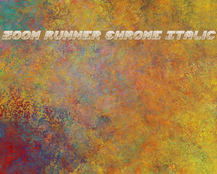 Zoom Runner Chrome Italic Font examples