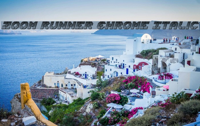 Zoom Runner Chrome Italic Font examples