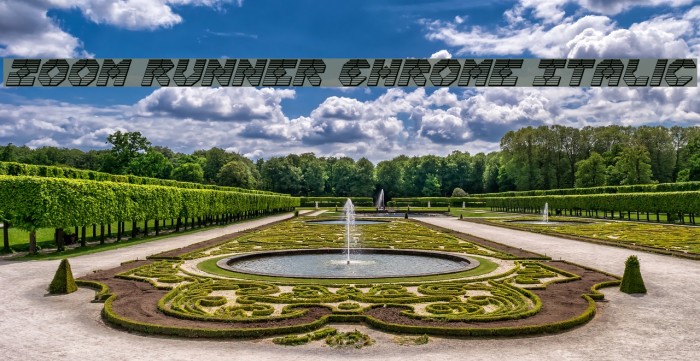 Zoom Runner Chrome Italic Font examples