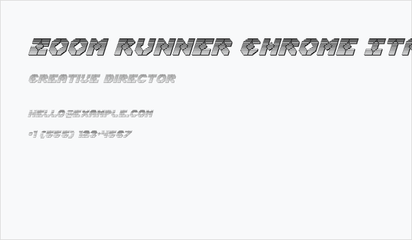 Zoom Runner Chrome Italic Business Card
