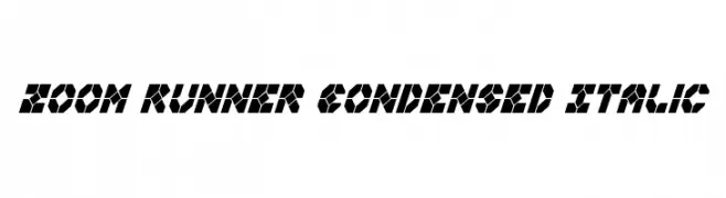 Zoom Runner Condensed Italic  Скачать бесплатные шрифты