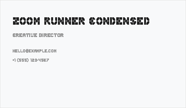 Zoom Runner Condensed Business Card