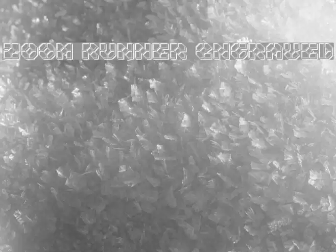 Zoom Runner Engraved Font examples