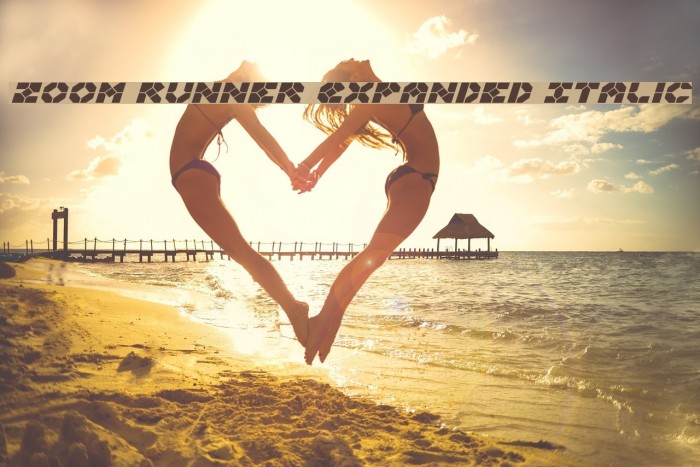 Zoom Runner Expanded Italic Font examples