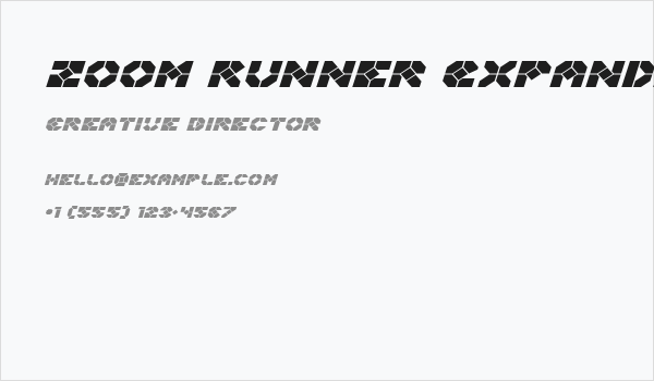 Zoom Runner Expanded Italic Business Card