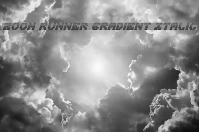 Zoom Runner Gradient Italic Font examples