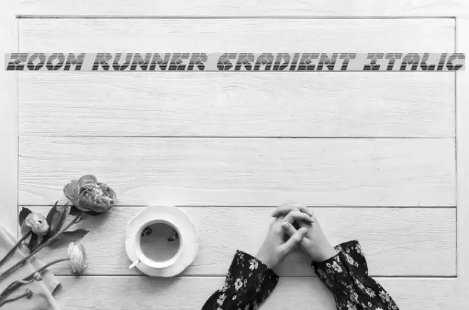 Zoom Runner Gradient Italic Font examples