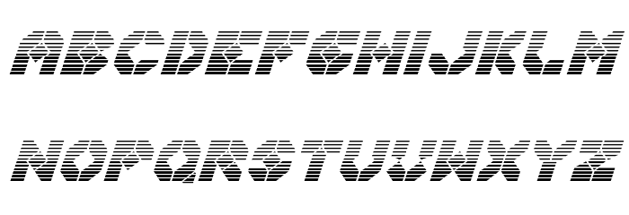 Zoom Runner Gradient Italic Font LOWERCASE