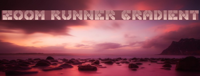 Zoom Runner Gradient Font examples