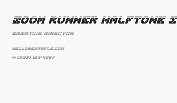 Zoom Runner Halftone Italic Business Card