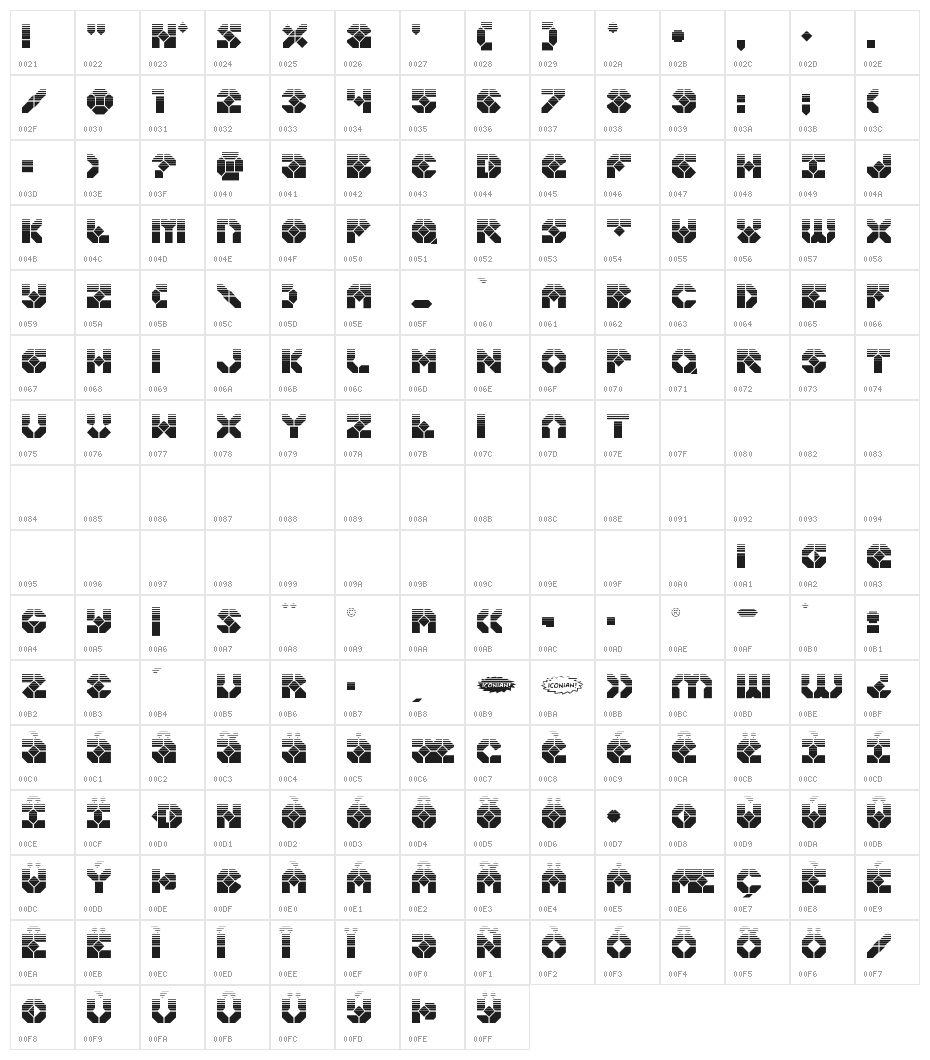 Zoom Runner Halftone Character Map