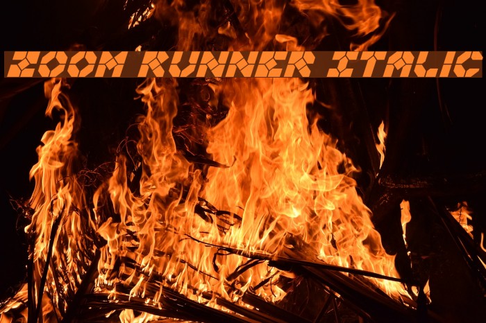 Zoom Runner Italic Font examples